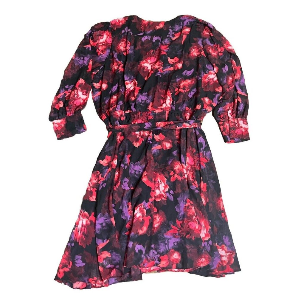 Jason Wu Floral Flowy Faux Wrap Dress Size 3x Long Sleeve - Picture 10 of 10